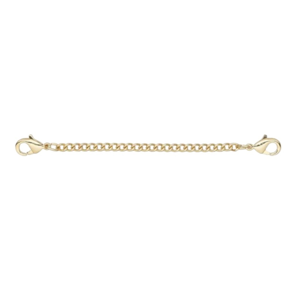 Gold Finish Extender Chains 2 Inch – Curb Chain with Lobster Clasps – 2 Pack